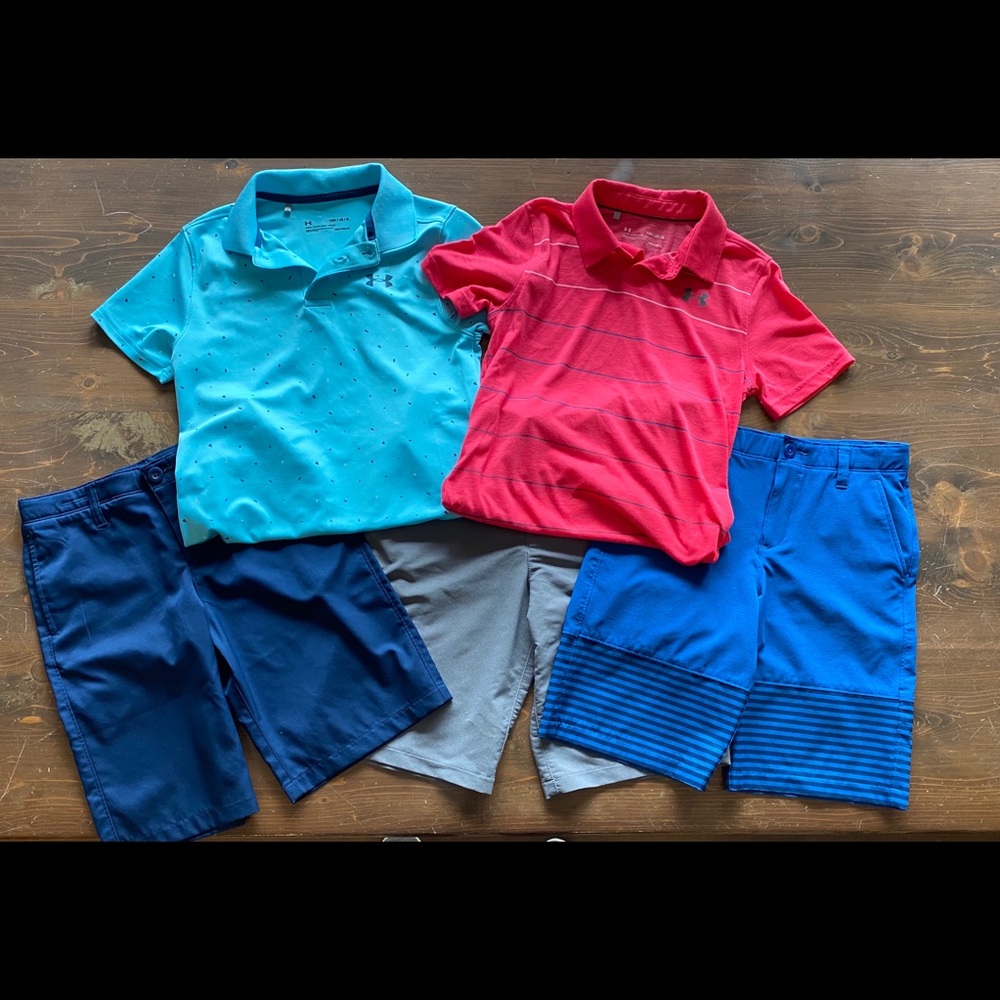 Lot of 5 Boys Under Armour Golf Apparel